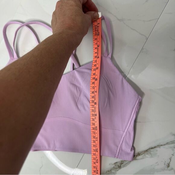 Lululemon Lavender Frost Like A Cloud Ribbed Longline Light Support Bra - Picture 6 of 10